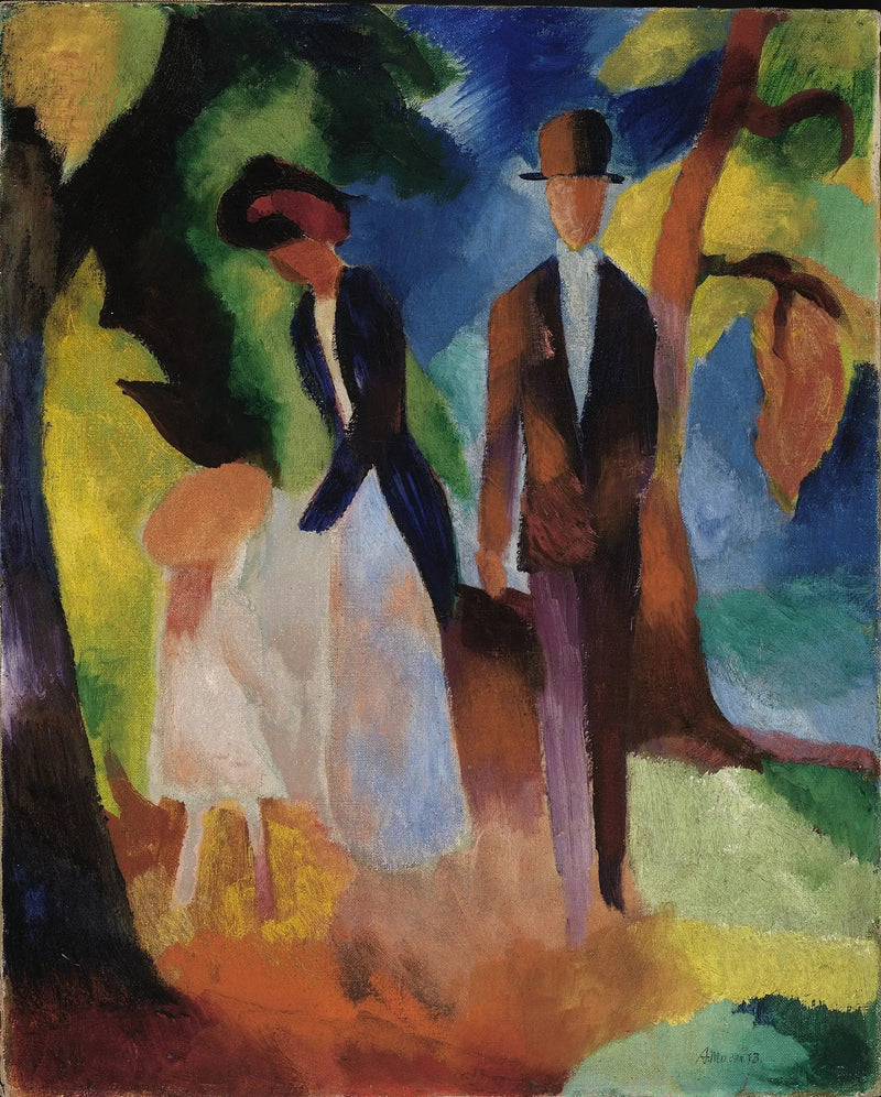 Folk ved den blå innsjøen - August Macke