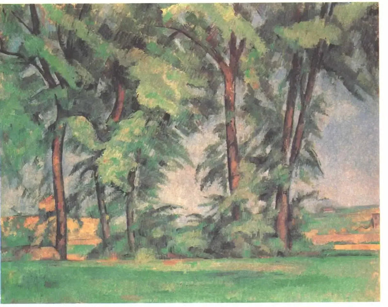 De store trærne ved Jas de Bouffan - Paul Cézanne