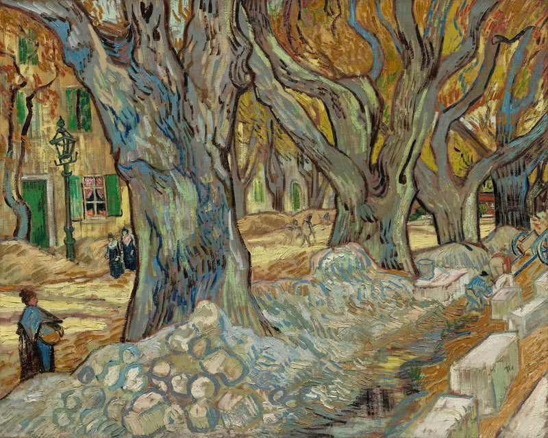 De store platantrærne (Veiarbeidere i Saint-Rémy) - Vincent van Gogh
