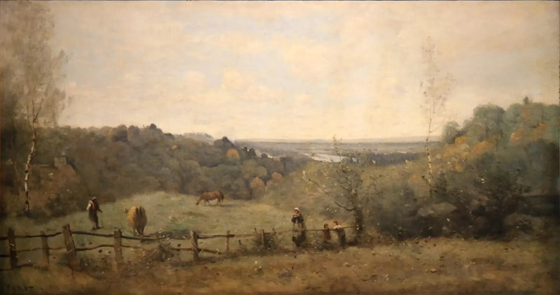 Sèvres-høydene. Innhegning med beite - Jean-Baptiste Camille Corot