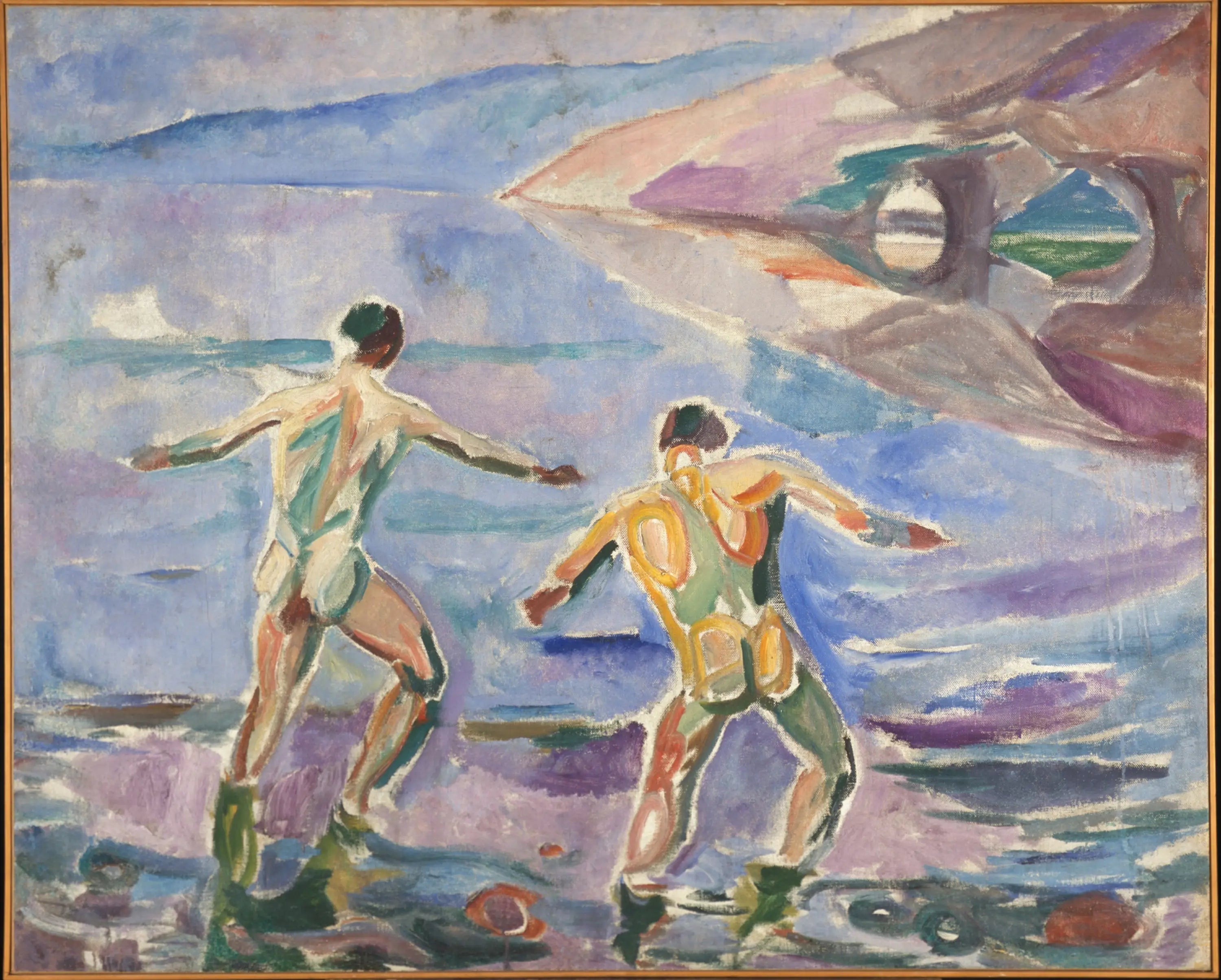 Reproduction du tableau « Les hommes se baignant - Edvard Munch » par Alpha Reproduction en peinture à l’huile
