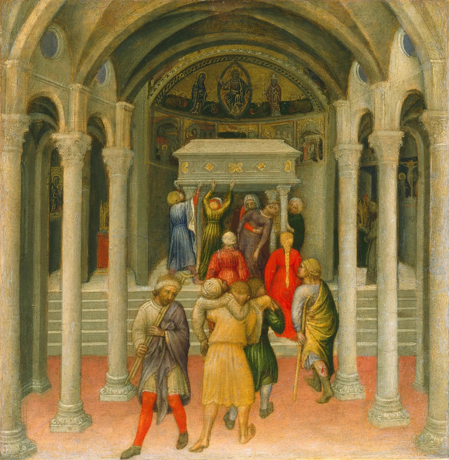 De funksjonshemmede og de syke helbredet ved Saint Nicolas-gravplassen - Gentile da Fabriano
