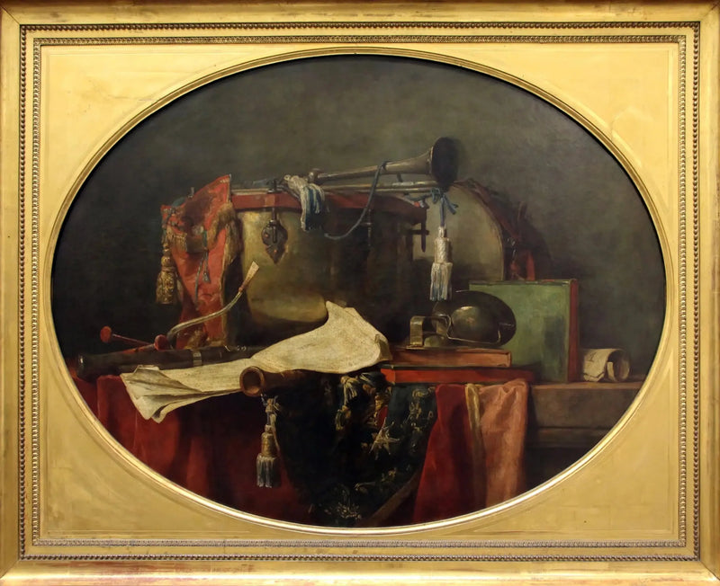 De militære musikinstrumentene - Jean Siméon Chardin