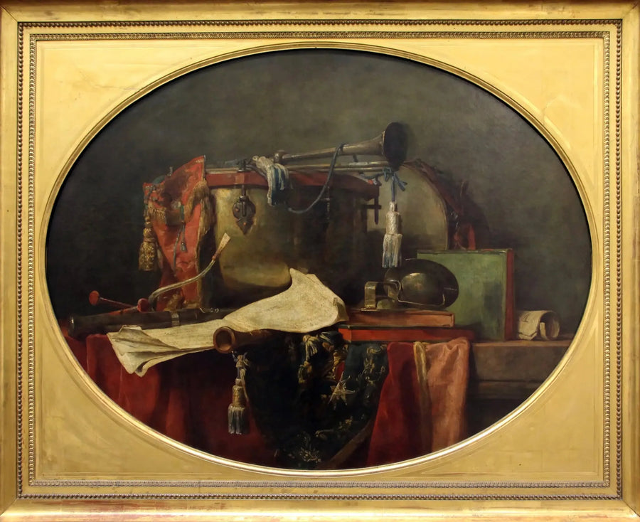 De militære musikinstrumentene - Jean Siméon Chardin