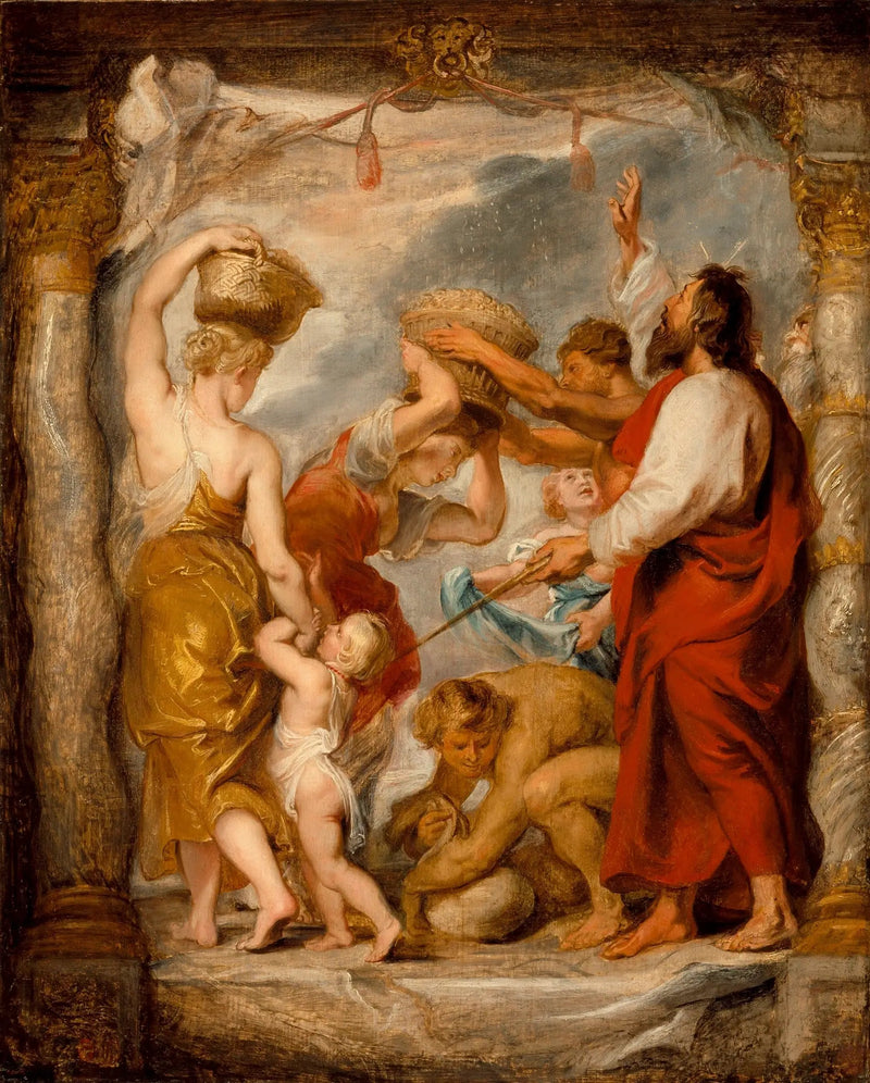 Israelsfolket samler manna i ørkenen - Peter Paul Rubens