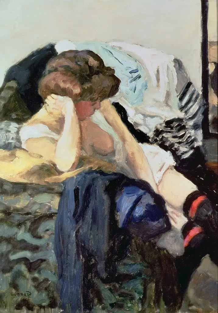 Les jarretières rouges - Pierre Bonnard image 1 copie de tableau peinte à la main