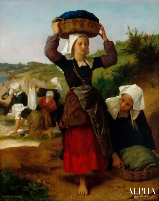 Les lavandières de Fouesnant - William Bouguereau - Reproductions de tableaux et peintures haut de gamme