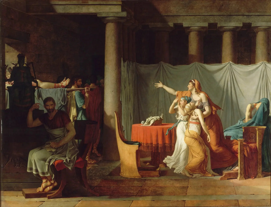 Liktorer som bringer Brutus kroppene til sønnene hans - Jacques-Louis David
