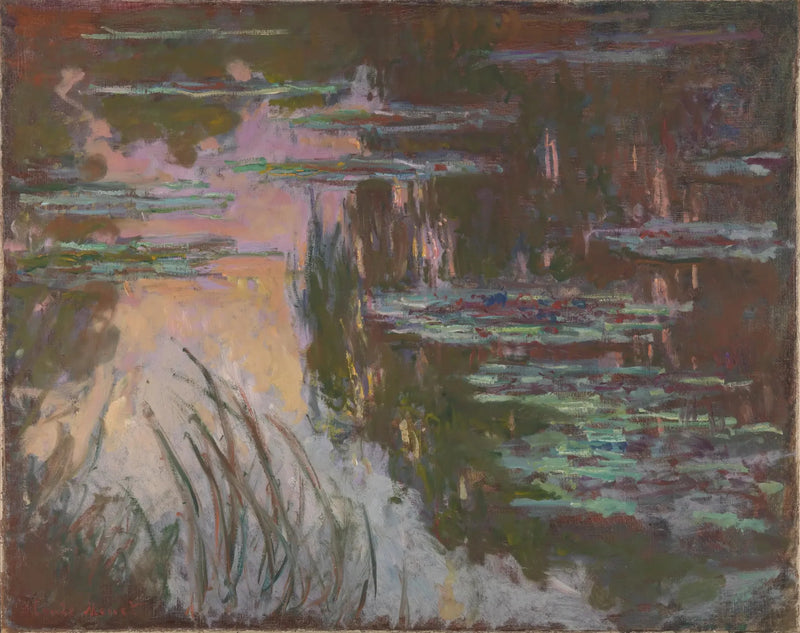 Vannliljer, solnedgangen - Claude Monet