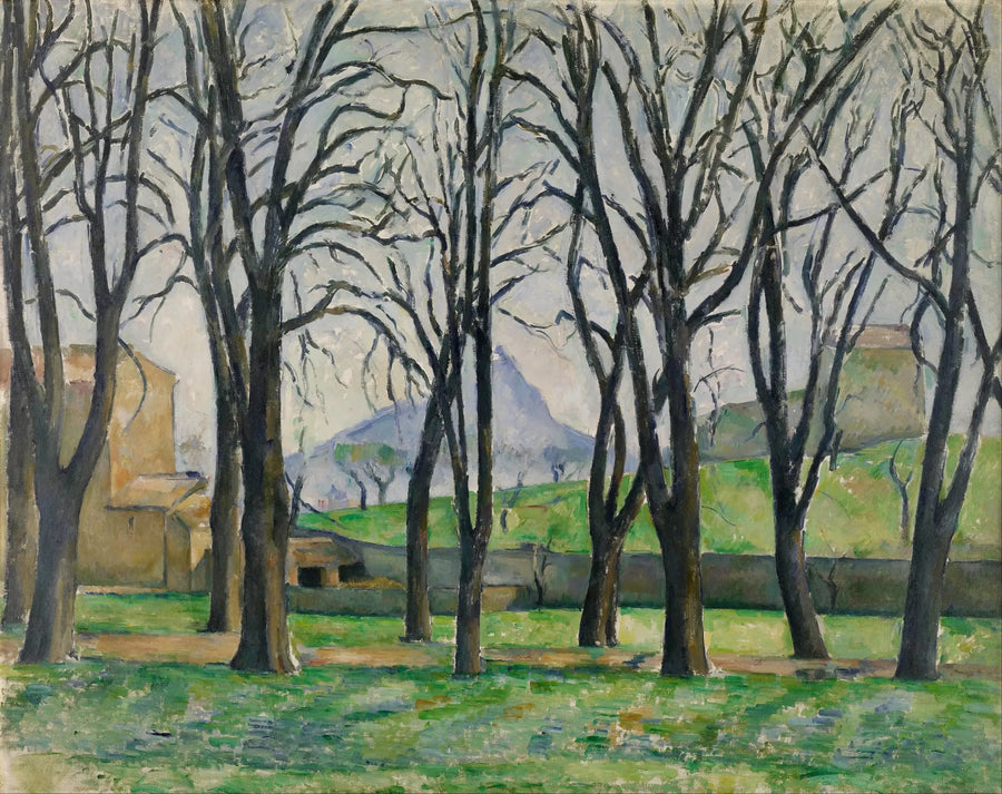 Kastanjetrærne ved Jas de Bouffan om vinteren - Paul Cézanne