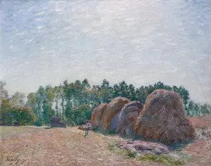 Halmrullene i Moret - morgenens effekt - Alfred Sisley