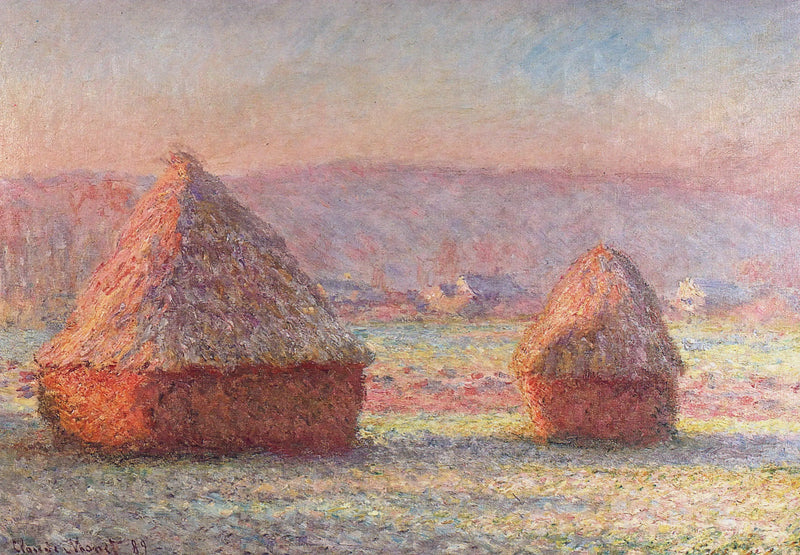 Les Meules, effekt av hvit gelé - Claude Monet
