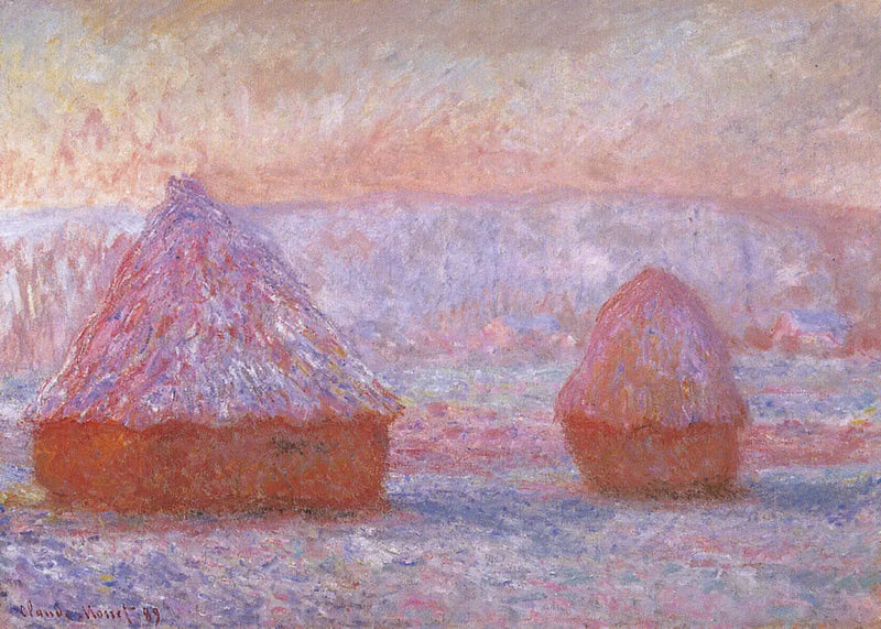 Høystakker, Giverny, morgenlys - Claude Monet