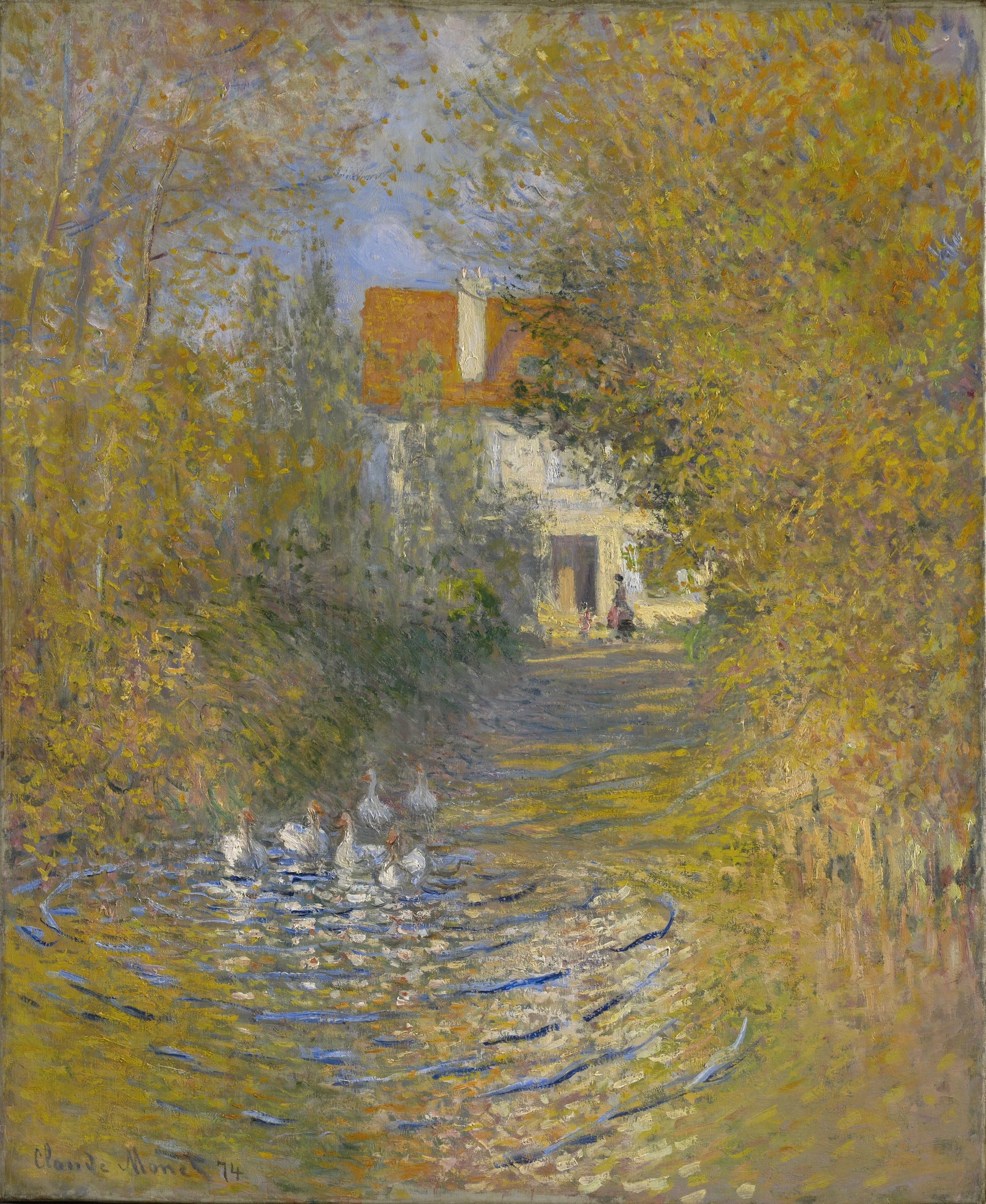 Les Oies dans le ruisseau W347 par Claude Monet, 1874, Clark Art Institute
