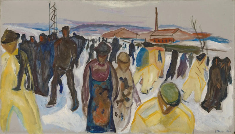 Arbeiderne kommer hjem - Edvard Munch