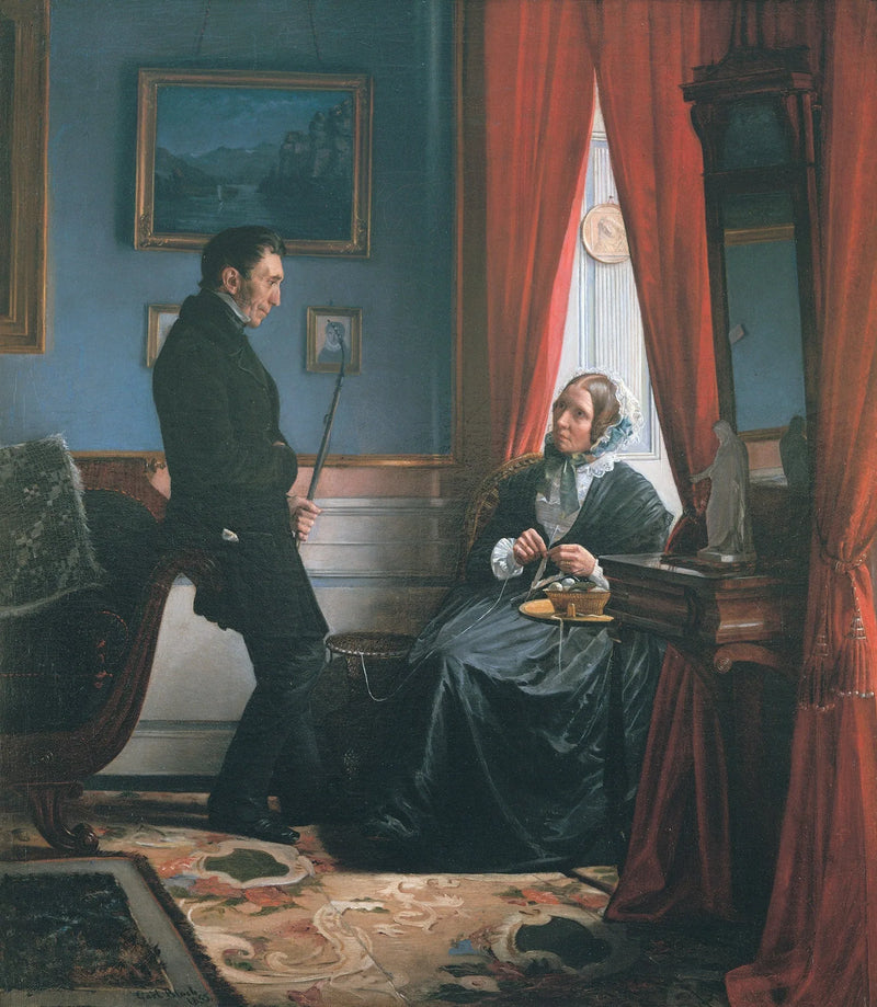 Kunstnerens foreldre, Mr. og Mrs. J. P. Bloch i stuen - Carl Heinrich Bloch