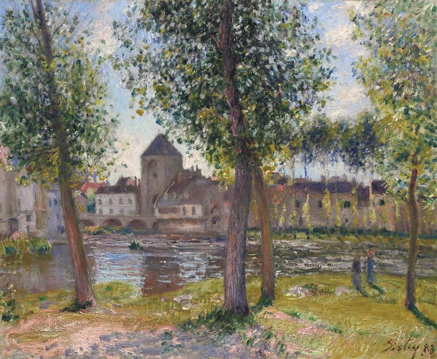 Poppeltrærne i Moret-sur-Loing, august ettermiddag - Alfred Sisley