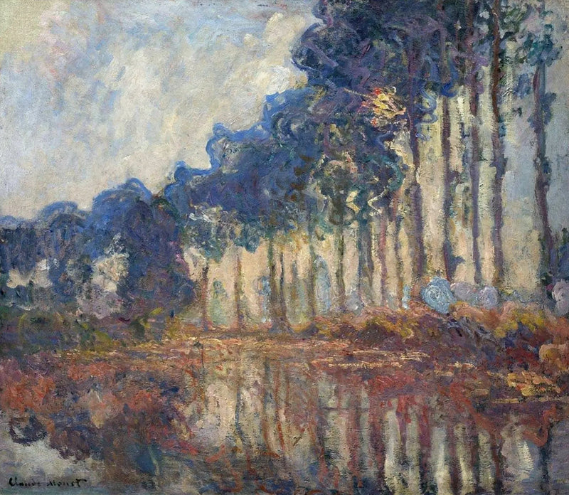 Poppeltrærne, høst - Claude Monet