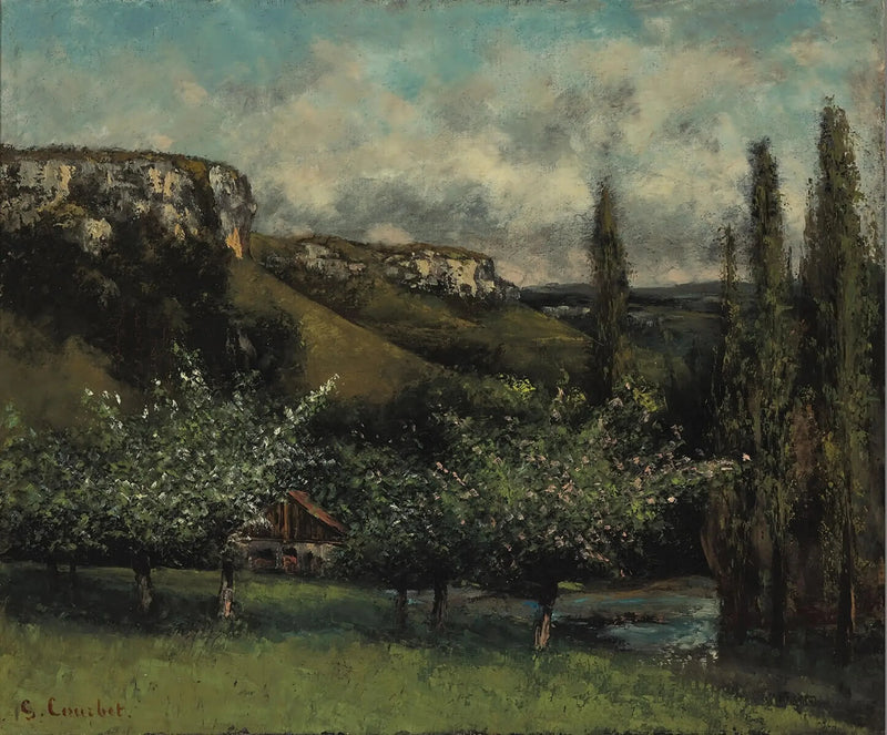 Fars Courbets epletrær i Ornans - Gustave Courbet