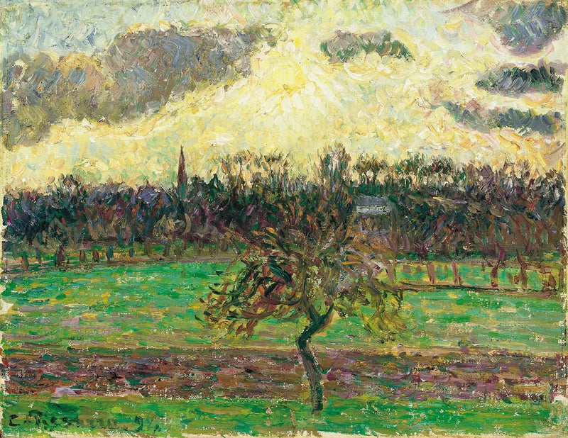 Præriene i Éragny, eple - Camille Pissarro