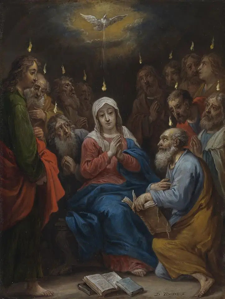 De femten hemmelighetene i rosenkransen: Pinse, Den hellige ånd kommer over Maria og apostlene - David Teniers den yngre

Source:
Les quinze secrets du rosaire : Pentecôte, le Saint-Esprit descend sur Marie et les apôtres - David Teniers le Jeune