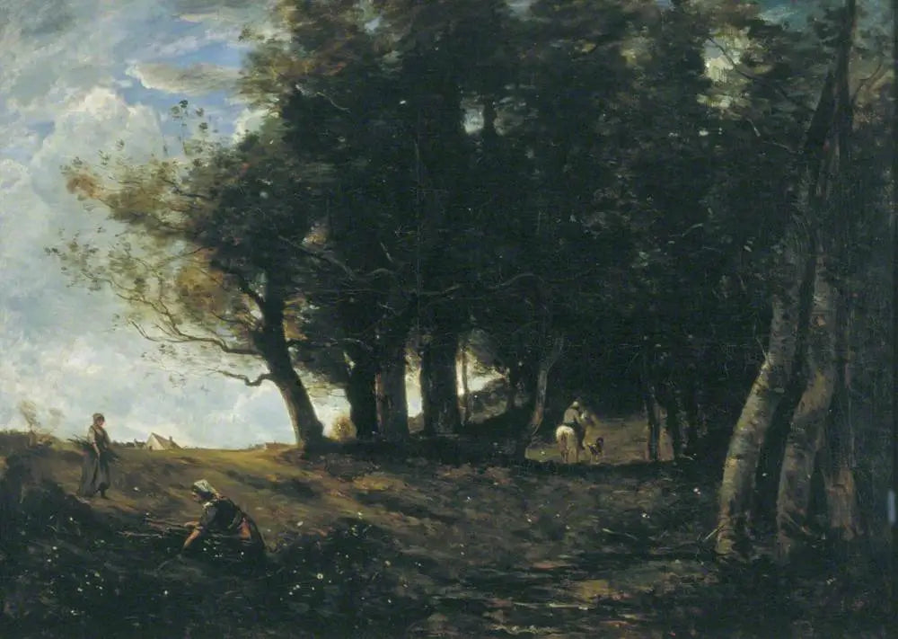 Les ramasseurs de bois - Jean-Baptiste Camille Corot image 1 reproduction artisanale de tableau
