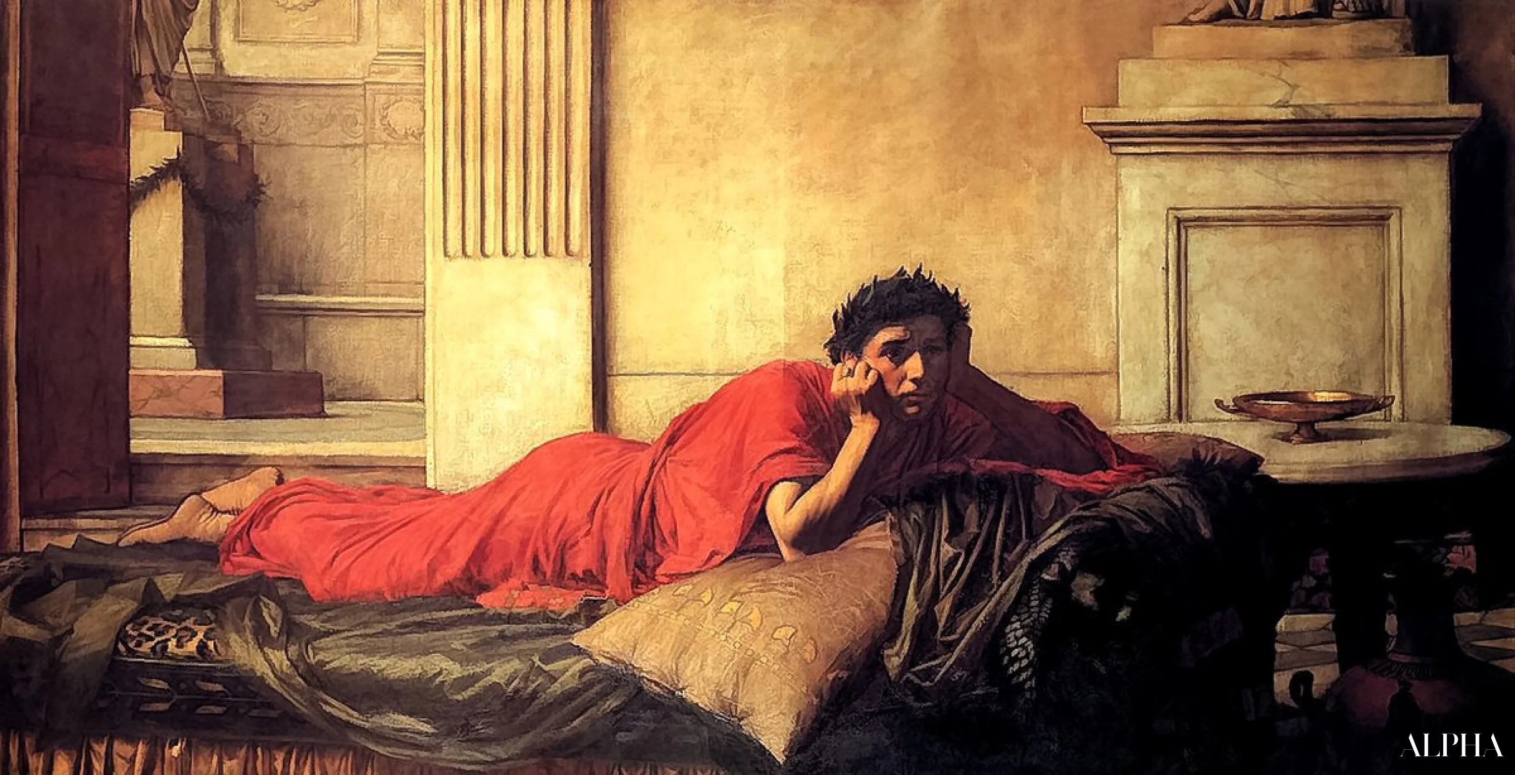 Reproduction du tableau « Les remords de Néron après le meurtre de sa mère - John William Waterhouse » par Alpha Reproduction en peinture à l’huile
