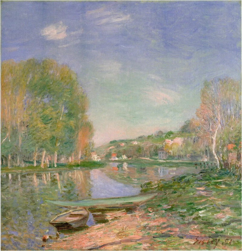 Loing-elvene, morgen - Alfred Sisley