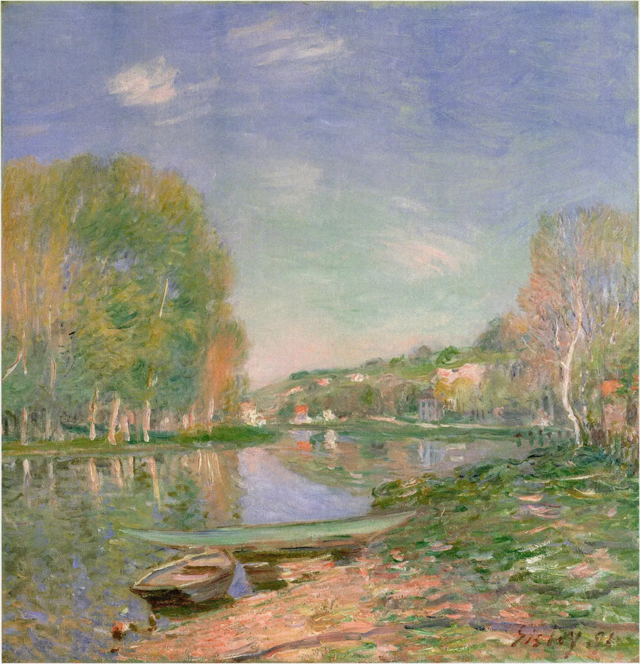 Loing-elvene, morgen - Alfred Sisley