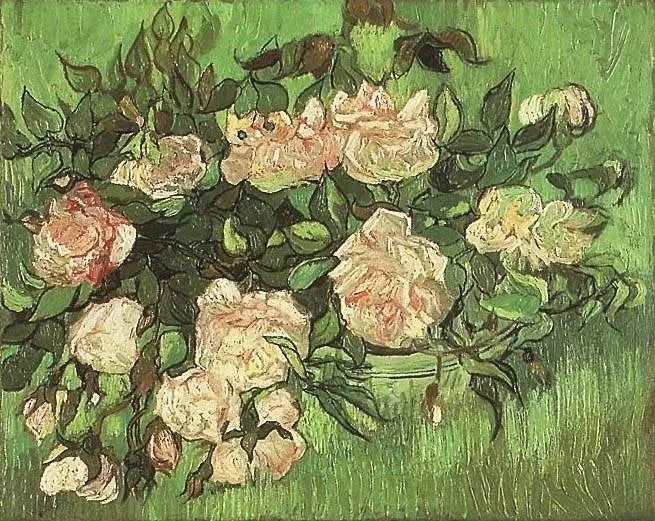 Les Roses roses - Vincent van Gogh image 1 copie de tableau peinte à la main