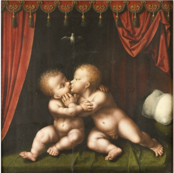 De hellige barn som kysser - Joos van Cleve