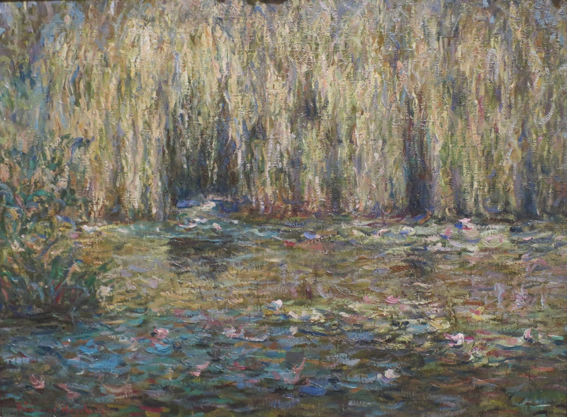 De hengende sivene ved dammen med vannliljer i Giverny - Blanche Hoschédé Monet