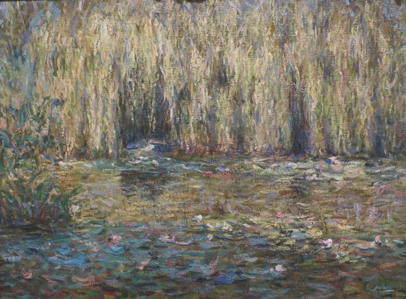 De hengende sivene ved dammen med vannliljer i Giverny - Blanche Hoschédé Monet