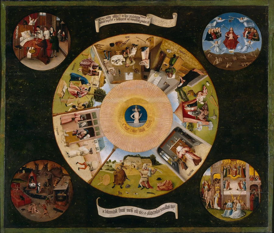 De syv dødssynder og de fire siste menneskelige stadier - Hieronymus Bosch