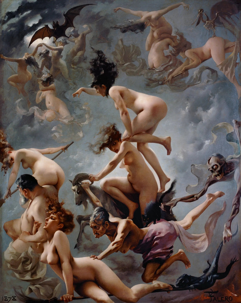 Hekser som drar til sitt sabbat - Luis Ricardo Falero

Source:
Les sorcières se rendant à leur sabbat - Luis Ricardo Falero