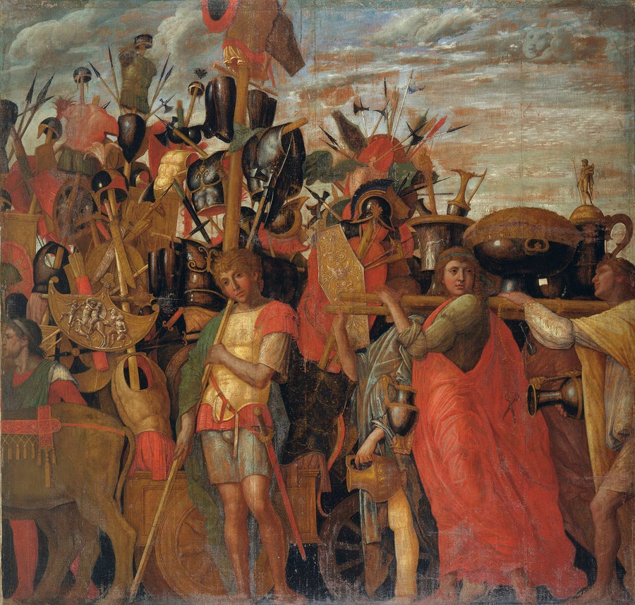 Cæsars triumfer: 3. Bærere av trofeer og gullbarrer - Andrea Mantegna