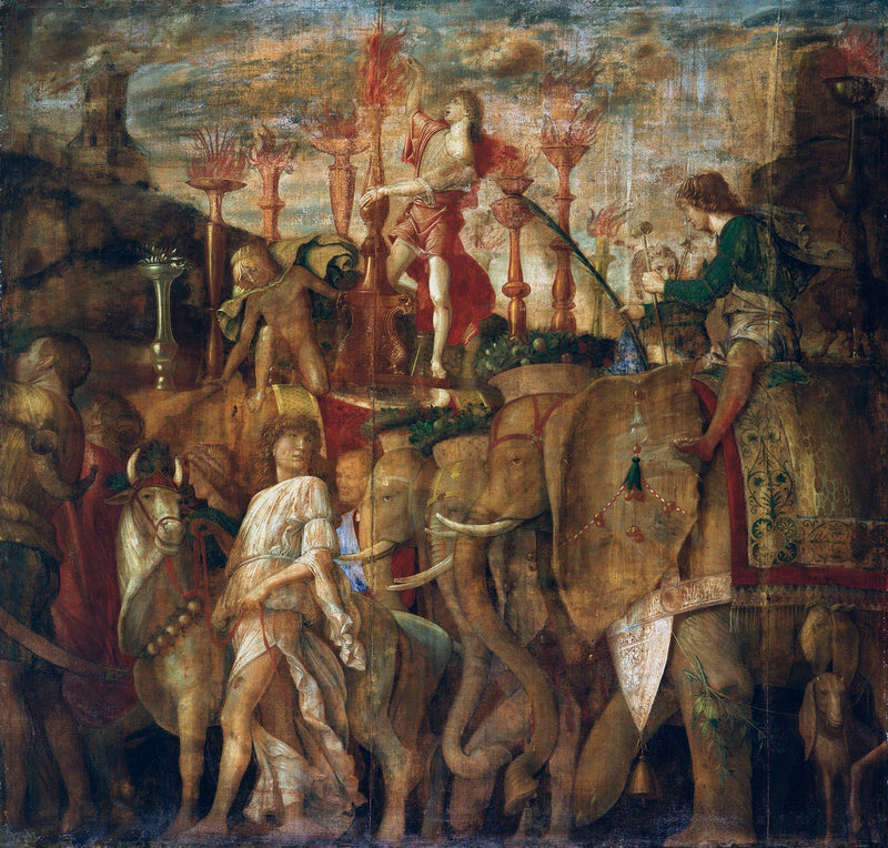 Cæsars Triumfer: 5. Elefantene - Andrea Mantegna