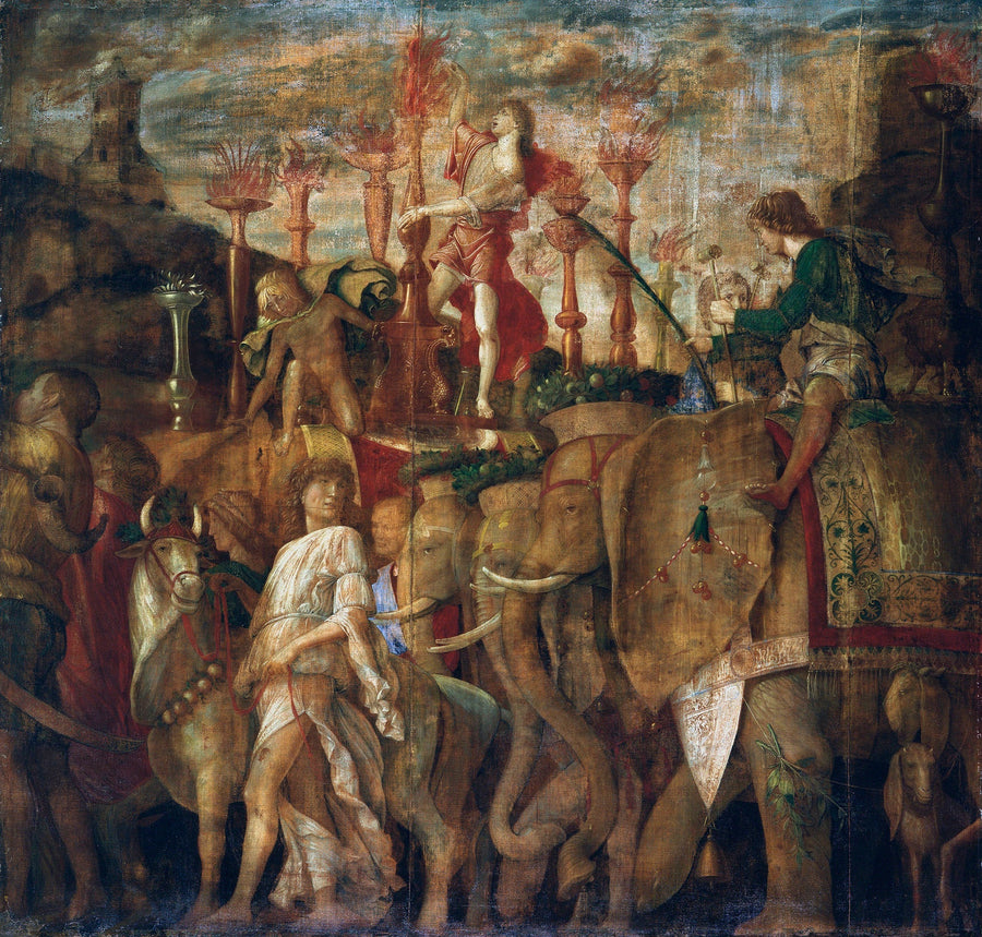 Cæsars Triumfer: 5. Elefantene - Andrea Mantegna