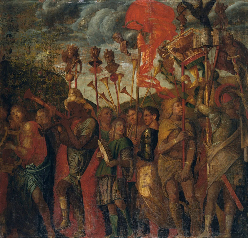 Cæsars triumfer: 8. Musikerne - Andrea Mantegna