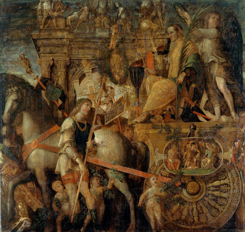 Cæsars triumfer: 9. Cæsar på sin vogn - Andrea Mantegna