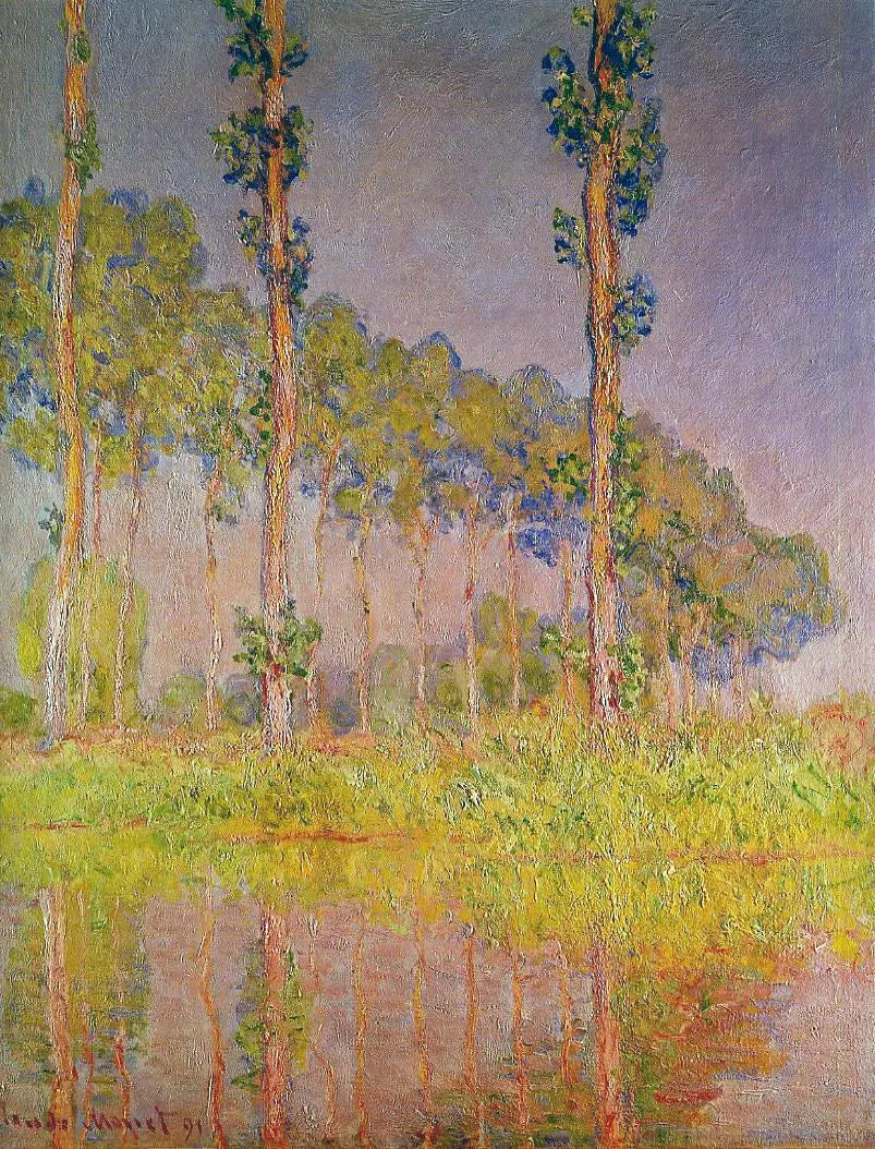 Reproduction du tableau « Les Trois Arbres, printemps - Claude Monet » par Alpha Reproduction en peinture à l’huile