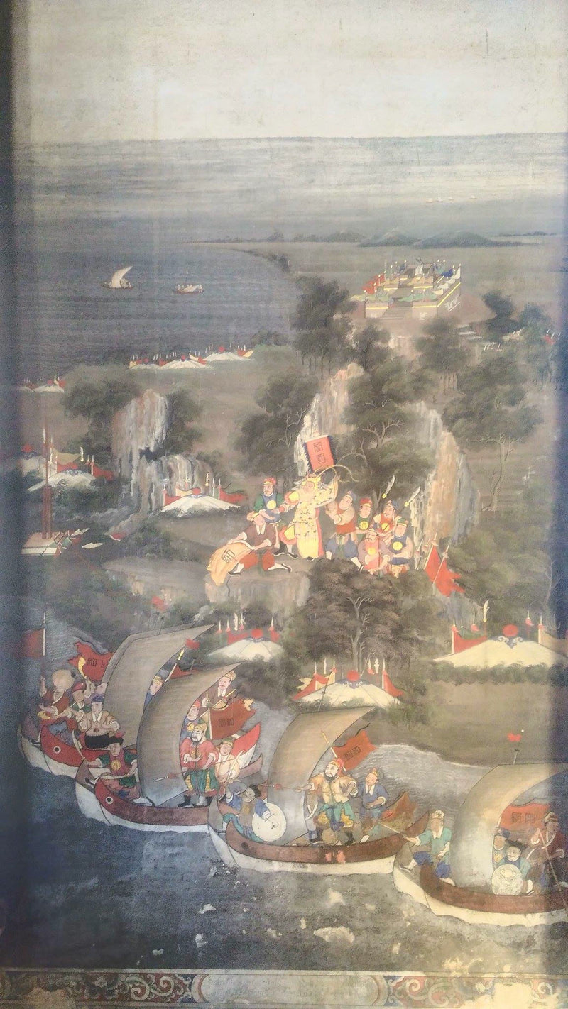 Les Trois Royaumes, panneau 3 de Wat Bowonniwet - Ateliers de Wat Bowonniwet