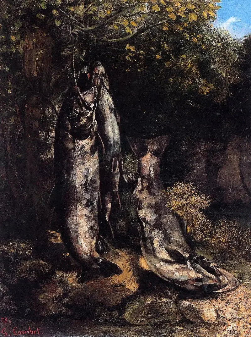 De tre ørretfiskene i Loue - Gustave Courbet