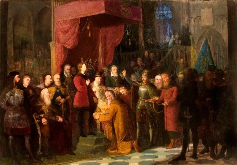 Tsarene Chouïski brakt av Żółkiewski til Sejm i Warszawa foran Sigismund III - Jan Matejko

Source:
Les tsars Chouïski amenés par Żółkiewski au Sejm de Varsovie devant Zygmunt III - Jan Matejko