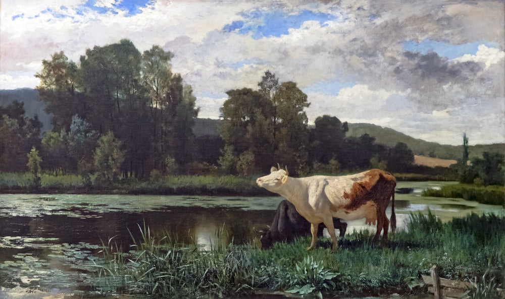 Les vaches - Édouard Debat image 1 reproduction artisanale de tableau