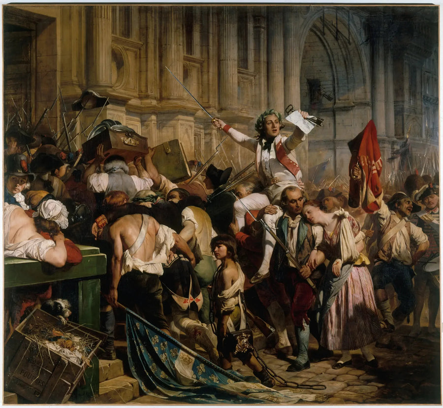Vinnerne av Bastille foran rådhuset, 14. juli 1789 - Paul Delaroche

Source:
Les Vainqueurs de la Bastille devant l'Hôtel de Ville, le 14 juillet 1789 - Paul Delaroche