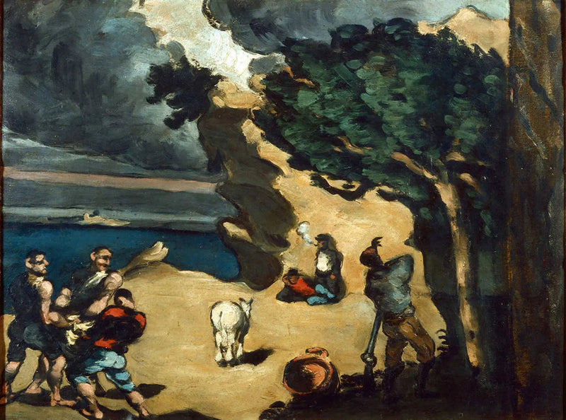 Tyvene og eselet - Paul Cézanne