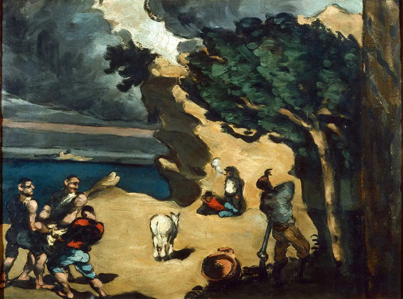 Tyvene og eselet - Paul Cézanne