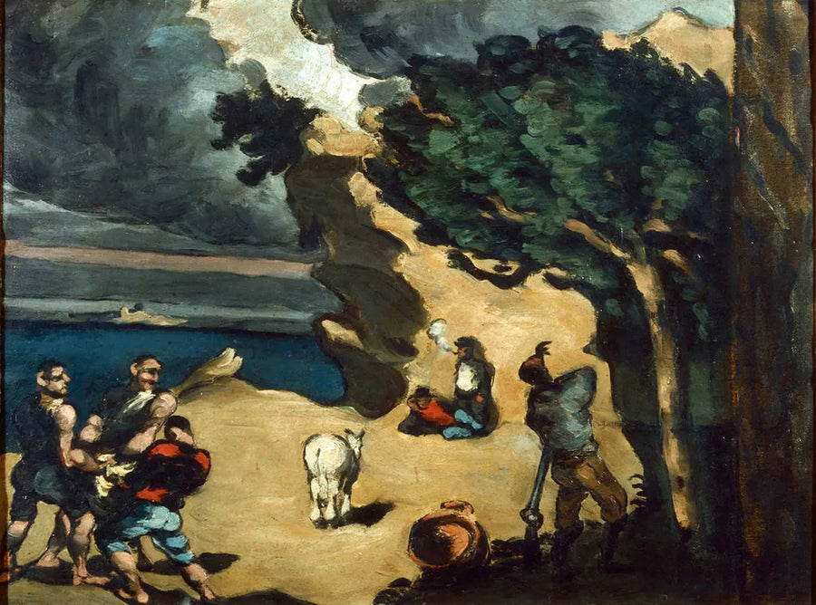 Tyvene og eselet - Paul Cézanne