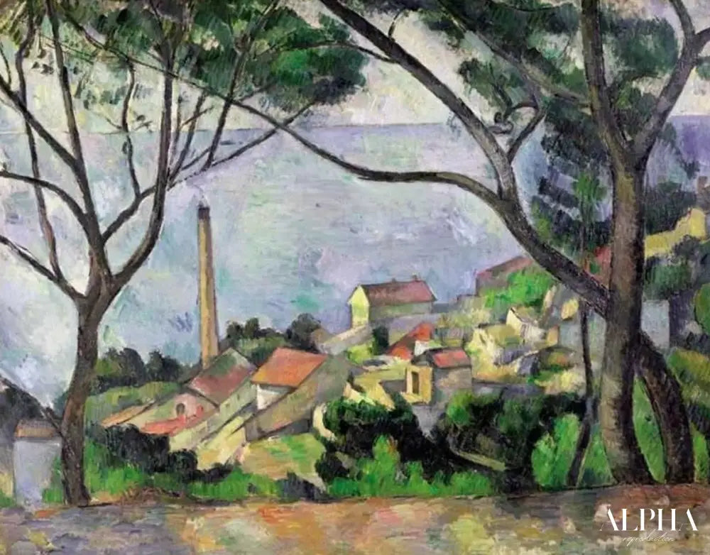 L'Estaque, vu à travers les Arbres - Paul Cézanne - Reproductions de tableaux et peintures haut de gamme